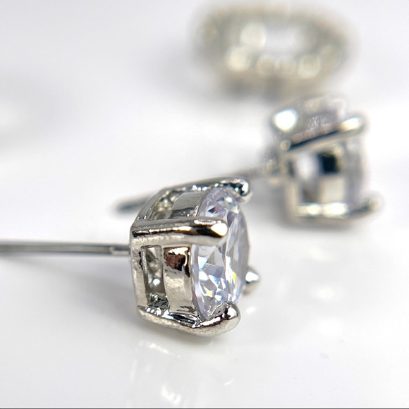 Convertible Halo Stud Crystal Earrings - Picture 6 of 8